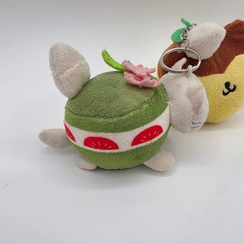 San-X Nyan Nyan Nyanko Plush Keychain‎ Set Food Cat Pudding Matcha Green Yellow